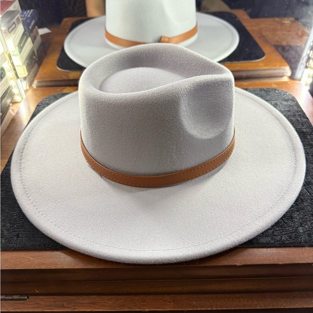 Gray Wide Brim Bolero Hat - Picture 2 of 5
